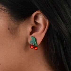 Vinca Cherry Stud Earrings